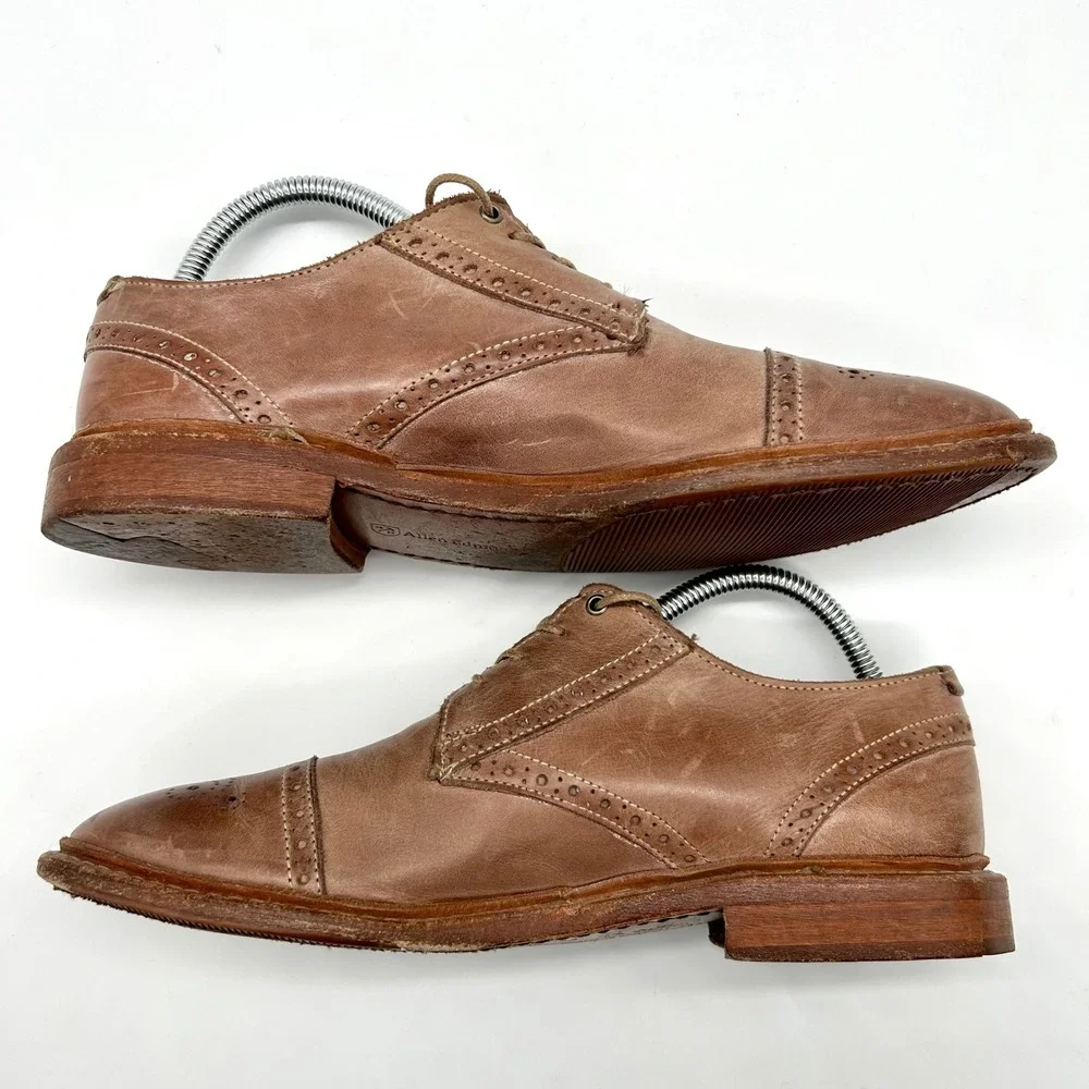 Allen Edmonds Bainbridge Cap Toe Oxford Brown Leather Mens Dress Shoes 8 D 8176‎